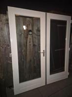 Hardhouten dubbele tuindeuren. 189x211.5cm. Dubbelglas., Doe-het-zelf en Verbouw, Deuren en Horren, Ophalen, Gebruikt, 120 cm of meer