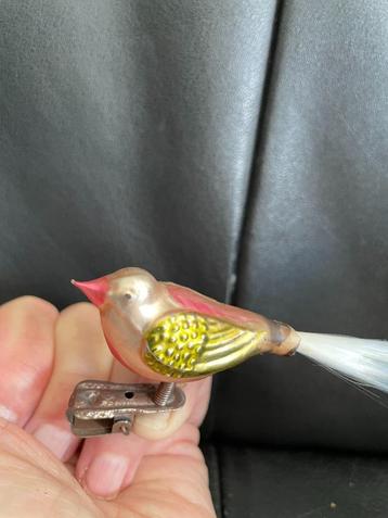 Antieke-vintage kerst vogeltjes, knijpers voor de kerstboom beschikbaar voor biedingen