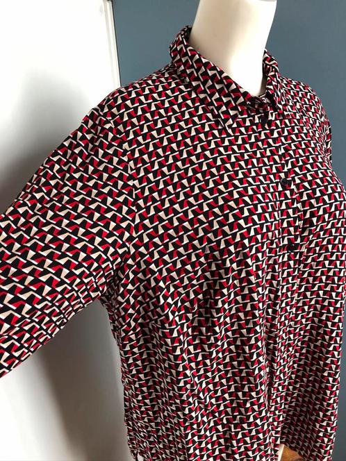 Gerry weber rood zwart beige blouse 46, Kleding | Dames, Blouses en Tunieken, Zo goed als nieuw, Maat 46/48 (XL) of groter, Rood