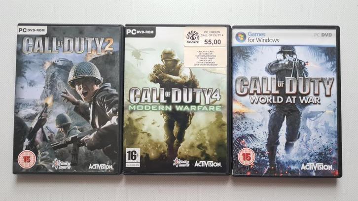 3 x PC games Call of Duty te koop, Spelcomputers en Games, Games | Pc, Gebruikt, Shooter, 3 spelers of meer, Vanaf 16 jaar, Ophalen of Verzenden