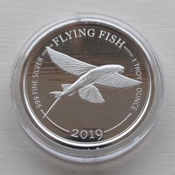 Zilveren  1 oz Flying Fish 2019. beschikbaar voor biedingen