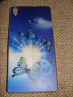 Te koop cover/hoesje Voor Sony Xperia z3 blauw met vlinders, Hoesje of Tasje, Ophalen of Verzenden, Hoesje