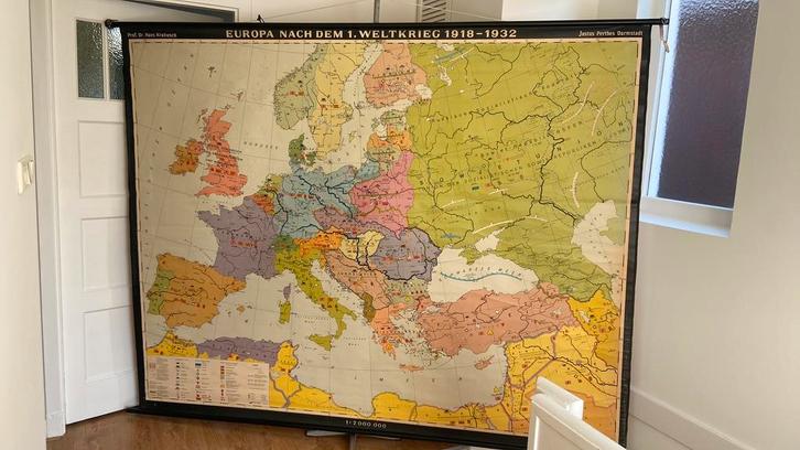 Zeer grote schoolkrt Europa nach dem 1. Weltkrieg 1918-1932, Diversen, Schoolborden, Gebruikt, Krijtbord, Ophalen