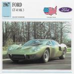 Autokaart ma724 ford gt40 mk3 ( 1967 ), Ophalen of Verzenden, Zo goed als nieuw, Auto's