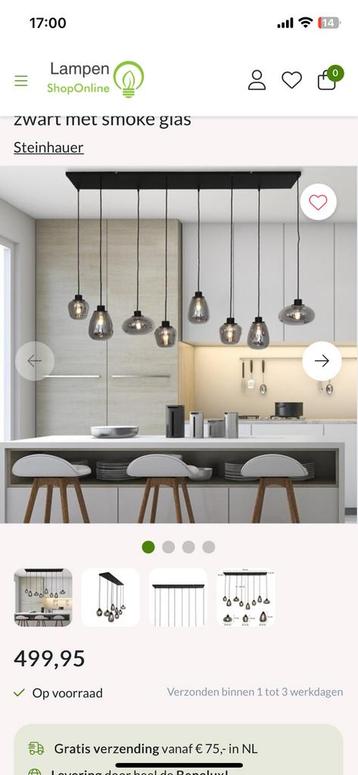 Moderne Hanglamp met meerdere lampen beschikbaar voor biedingen