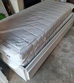 Uitschuifbaar bedbank met lades, Huis en Inrichting, Slaapkamer | Bedden, Ophalen, Eenpersoons, Wit, 80 cm