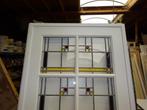 10-ruits antieke glas-in-lood (schuif-)binnendeur, 82x210 cm, Ophalen, Gebruikt