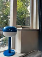 Retro Blauwe Tafellamp, Huis en Inrichting, Lampen | Tafellampen, Kunststof, Ophalen of Verzenden, Zo goed als nieuw, Minder dan 50 cm
