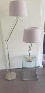 IKEA SAMTID Vloerlamp +Tafellamp met lichtgrijze Kap-Verst.b, Huis en Inrichting, Lampen | Vloerlampen, Ophalen, Zo goed als nieuw