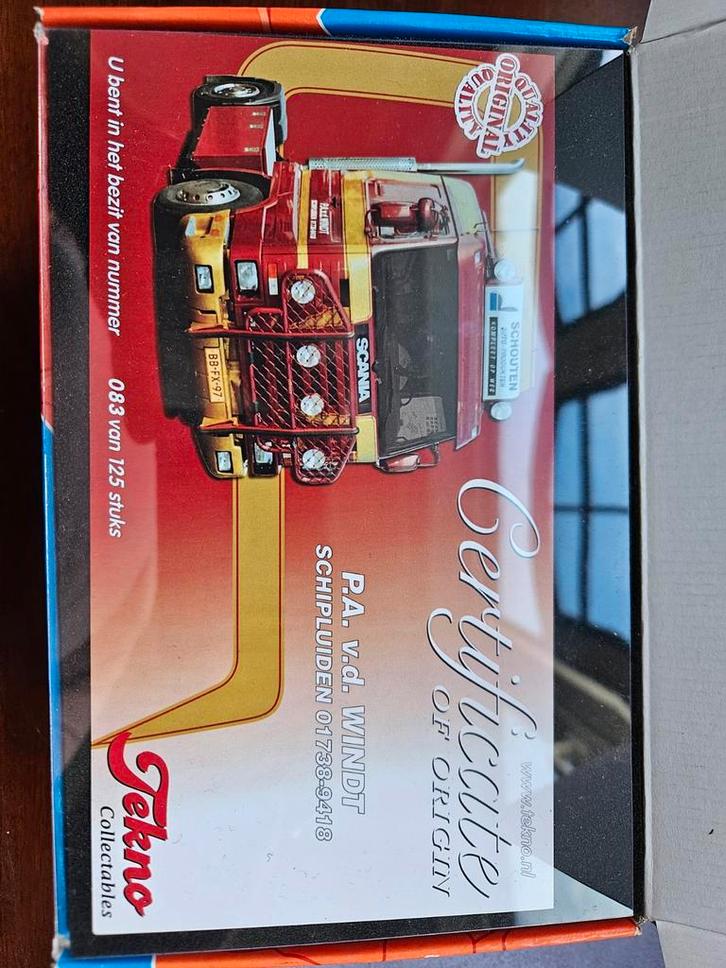 Tekno Scania 143 P.A. v.d. Windt, Hobby en Vrije tijd, Modelauto's | 1:50, Zo goed als nieuw, Bus of Vrachtwagen, Tekno, Ophalen of Verzenden