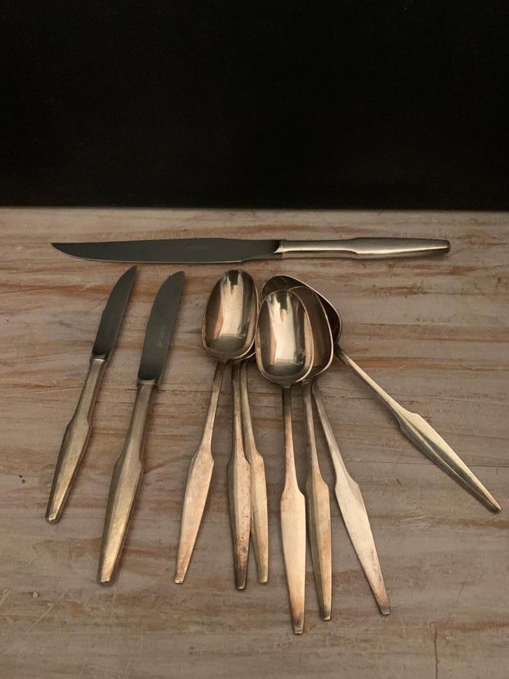 Vintage, Art Deco Gero bestek, lepels, messen, vleesmes, Antiek en Kunst, Antiek | Bestek, Ophalen of Verzenden