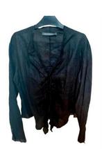 ✨️A-RTICLES Zwarte Linnen Blouse Maat L ‼️BUNDELKORTING✨️, Kleding | Dames, Maat 38/40 (M), Zwart, Ophalen of Verzenden, Zo goed als nieuw