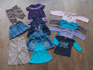 Meisjes kledingpakket baby maat 80 jurkje broekjes shirts beschikbaar voor biedingen