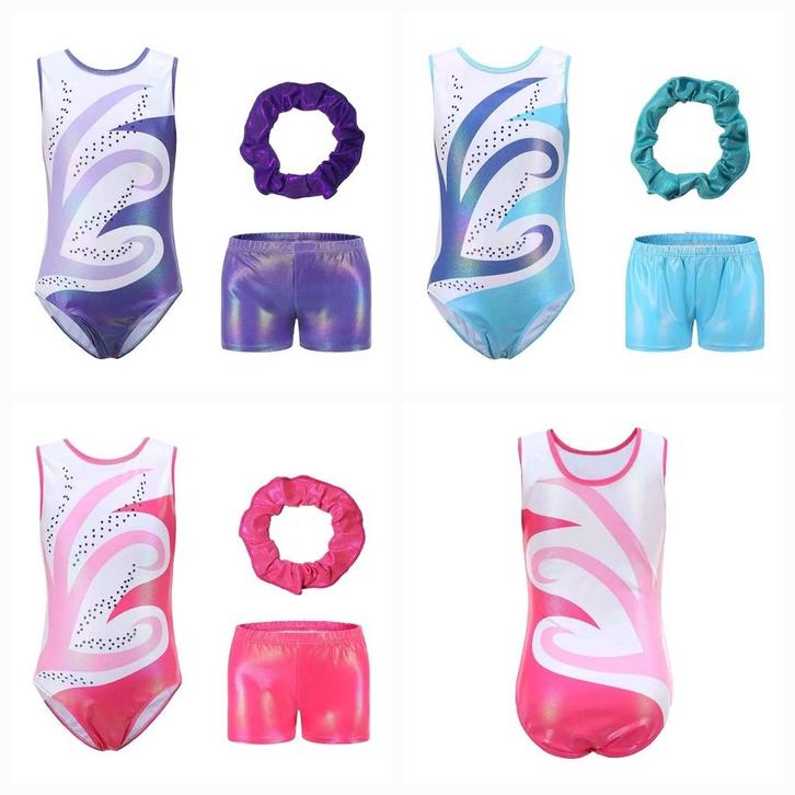 Turnpakje + turnbroekje wit 122 128 134 140 146 152, Sport en Fitness, Turnen, Nieuw, Turnpak(je), Kindermaat 122 t/m 140, Wit