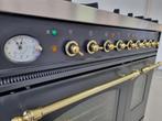 🍀Luxe Fornuis Boretti 90 cm antraciet + messing 2 ovens, Witgoed en Apparatuur, Fornuizen, 60 cm of meer, 5 kookzones of meer