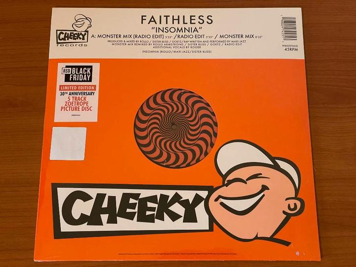 Faithless Insomnia 12" picture disc zoetrope lp Black Friday, Cd's en Dvd's, Vinyl | Rock, Nieuw in verpakking, Poprock, 12 inch
