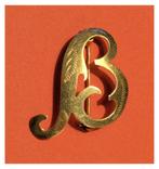Vintage gouden broche letter B, Sieraden, Tassen en Uiterlijk, Broches, Verzenden, Minder dan 4 cm, Goud, Goud