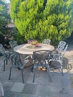 Tuinset, met (6 of) 8 stoelen, een grote hardhouten eettafel, Tuin en Terras, Ophalen, Hardhout, 8 zitplaatsen, Tuinset