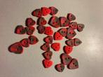 hartjes knopen rood met groene ruit print € 0,30, Verzenden, Nieuw, Knoop of Knopen
