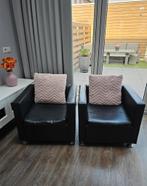 2 zwarte fauteuils, Ophalen, Gebruikt, Minder dan 75 cm, Art Deco