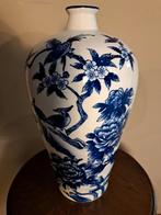 Vintage Blauw-Witte Vaas met Vogelmotief, Antiek en Kunst, Ophalen of Verzenden