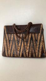 Slangen leer tas, Ophalen of Verzenden, Zo goed als nieuw, Bruin, Handtas
