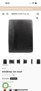 Stoere, zwart leren Bear Design schrijfmap ‘Jos’, Ophalen of Verzenden, Zo goed als nieuw