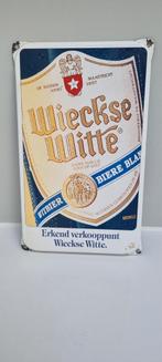 Emaille reclamebord bord bier Wieckse witte Maastricht bar, Ophalen of Verzenden, Gebruikt, Reclamebord