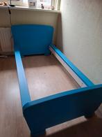 Blauw peuterbed met rolbodem 160cm lang 70 cm breed., Kinderen en Baby's, Kinderkamer | Stapelbedden en Hoogslapers, Ophalen, Zo goed als nieuw