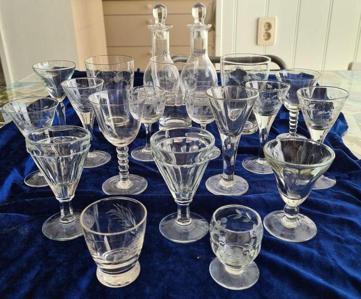 Verzameling oude glazen (jaren 30 vorige eeuw), Antiek en Kunst, Antiek | Glas en Kristal, Ophalen of Verzenden