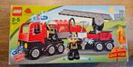 Lego Duplo Brandweerwagen Compleet met Doos, Ophalen of Verzenden, Zo goed als nieuw, Complete set, Duplo
