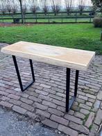 Eikenhouten Sidetable met Metalen Onderstel, 100 tot 150 cm, Eikenhout, Nieuw, Ophalen of Verzenden