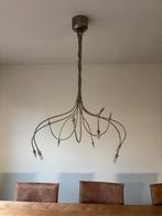 Design hanglamp RVS met 10 halogeenlampjes, Ophalen of Verzenden, Gebruikt, Metaal, Minder dan 50 cm