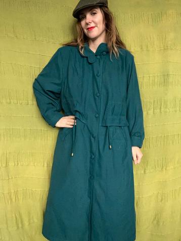 Vintage Lange jas/trenchcoat/parka-groen-42/XL beschikbaar voor biedingen