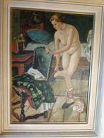 antiek schilderij ``slapengaan`` rond 1900, Antiek en Kunst, Ophalen