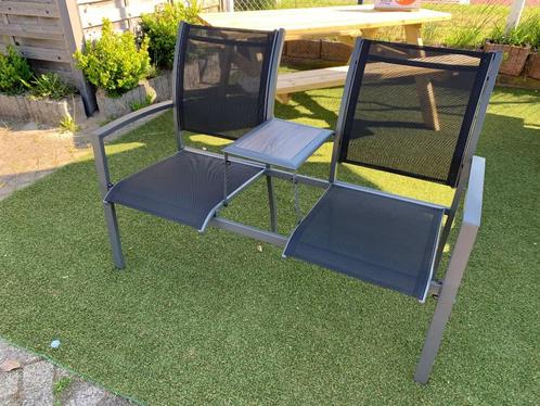Duozit Monaco Tete a Tete textileen/metaal.., Tuin en Terras, Tuinbanken, Nieuw, Aluminium, Ophalen