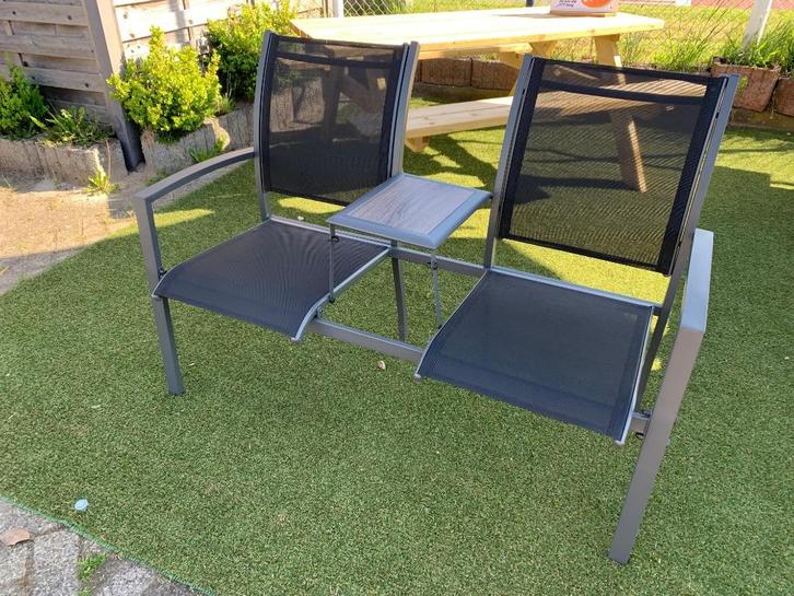 Duozit Monaco Tete a Tete textileen/metaal.., Tuin en Terras, Tuinbanken, Nieuw, Aluminium, Ophalen