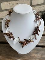 Bergkristal , Biwa zoetwater Parel ketting, Ophalen of Verzenden, Nieuw