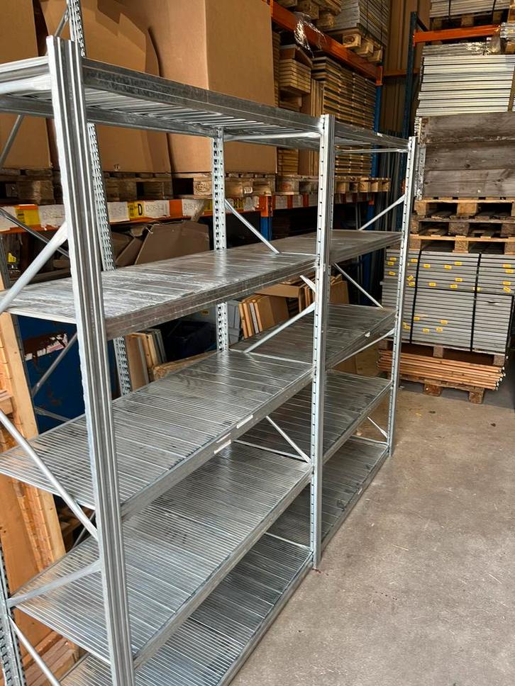 50 meter Metal sistem stellingen 50cm diep, Doe-het-zelf en Verbouw, Metalen, Zo goed als nieuw, IJzer, Ophalen