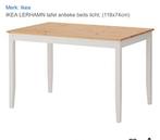 Tafel Lerhamn Ikea + 4 stoelen Ingolf Ikea, Ophalen, Gebruikt, 50 tot 100 cm, 150 tot 200 cm