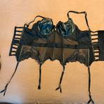 Hunkemoller bustiers jarretels korset met baleinen maat 85D, Ophalen of Verzenden, Zwart, Body of Korset