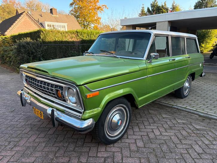 Jeep Wagoneer 5.9 AUT 4WD 1978 groen belastingvrij trekhaak, Auto's, Jeep, Particulier, Wagoneer, Lederen bekleding, Metallic lak