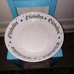 Oliebollen schaal met zwarte letters 28 cm doorsnee, Ophalen, Gebruikt, Schaal of Schalen, Overige stijlen