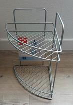 NIEUW Hoekrek voor de badkamer, 2 etages, zilvergrijs, Huis en Inrichting, Ophalen of Verzenden, Nieuw, Grijs, Overige typen