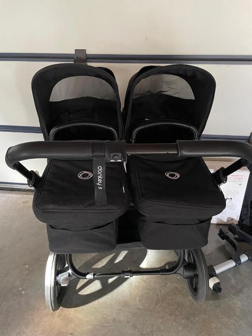 bugaboo donkey 5 midnight black compleet voor tweeling, Kinderen en Baby's, Kinderwagens en Combinaties, Zo goed als nieuw, Combiwagen