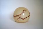 vintage gemarmerde beige goud lampenkap bol, Gebruikt, Crème, Rond, Ophalen of Verzenden