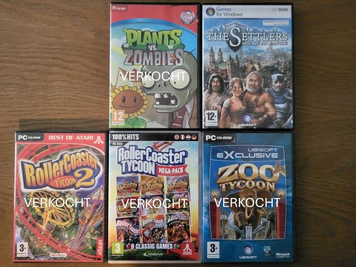 PC games, simulatie, aktie, bouwen en strategie, Spelcomputers en Games, Games | Pc, Zo goed als nieuw, Strategie en Constructie