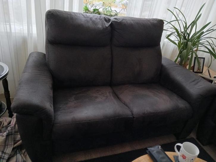 2,5 zits bank + 2 zits bank donkerbruin, Huis en Inrichting, Banken | Bankstellen, Zo goed als nieuw, Tweepersoons, 150 tot 200 cm