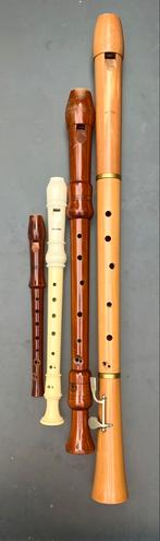 Set van vier blokfluiten:, Muziek en Instrumenten, Ophalen of Verzenden, Zo goed als nieuw, Overige typen, Met koffer, hoes of etui