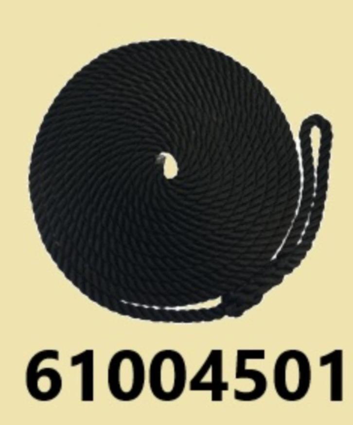 61004501 Zwart meertouw met paaloog Ø 10mm x 450 cm € 11,95, Watersport en Boten, Accessoires en Onderhoud, Nieuw, Lijn of Blok
